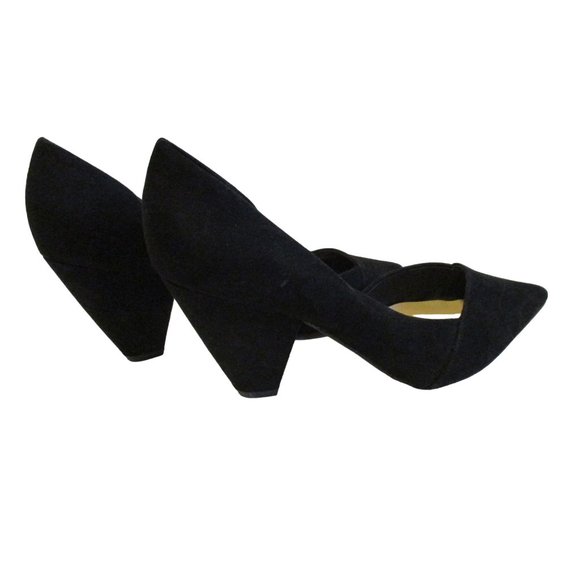 *ASOS Black Suede D'orsay Pointed Toe Pumps - Picture 7 of 8